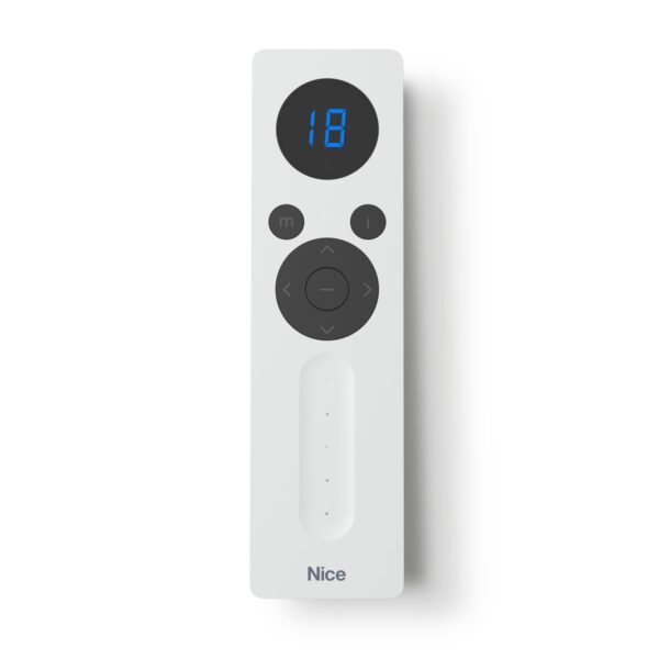 Trasmettitore portatile Domì P18V bidirezionale 18 canali con display e slider, bianco