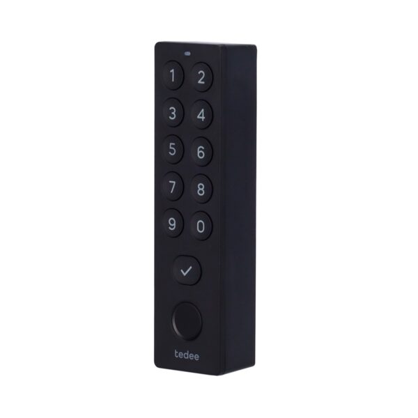 Tastierino biometrico Tedee Keypad PRO nero con PIN e impronta digitale