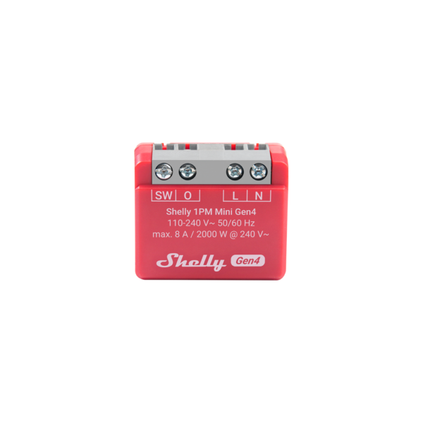 Shelly 1PM Mini Gen4 - confezione da 2 pezzi, Misuratore di energia, 8A Wi-Fi/Zigbee/BT/Matter