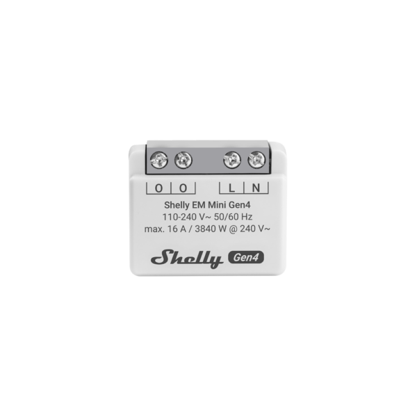 Shelly EM Mini Gen4 - confezione da 2 pezzi, Misuratore di energia, 16A Wi-Fi/Zigbee/BT/Matter