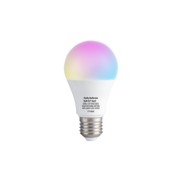 Shelly Multicolor Bulb E27 Gen3 RGBW Wi-Fi/BT - Smart Dimmer, IP20 - confezione da 2 pezzi