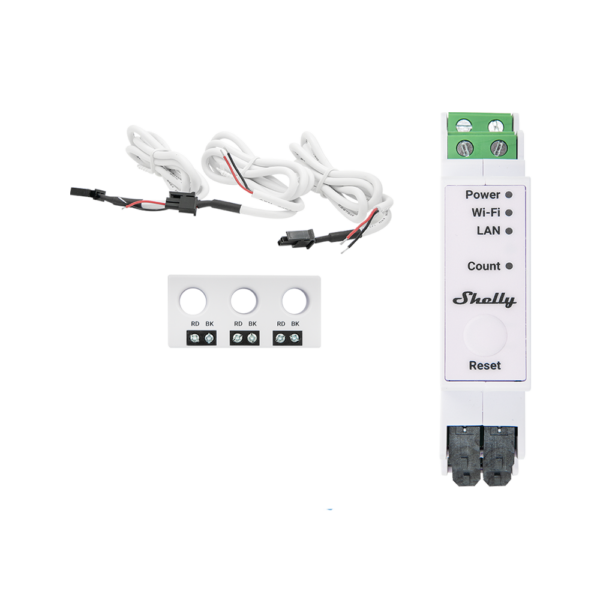 Shelly Pro 3EM-3CT63 - Misuratore di energia, 16A guida DIN