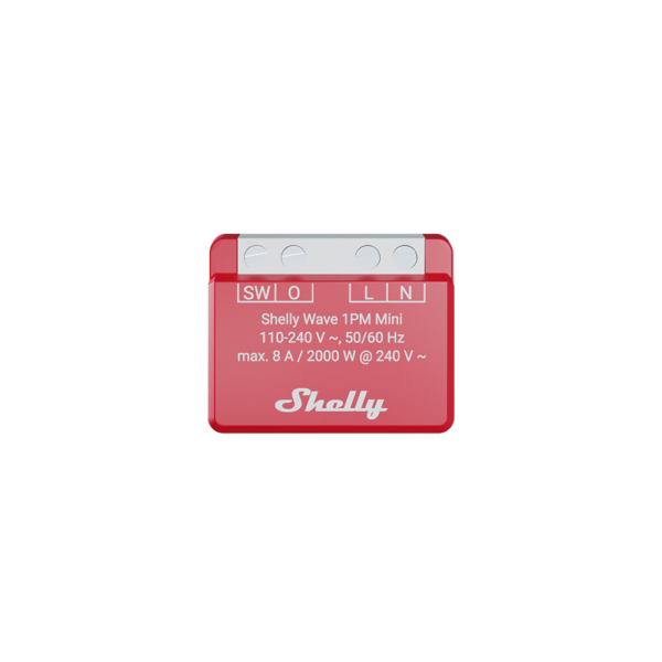 Shelly Wave 1PM Mini - versione Long Range, Misuratore di energia, 8A Z-Wave