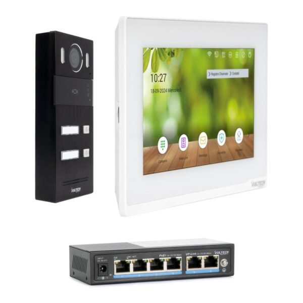 Kit videocitofonico IP bifamiliare 2 tasti