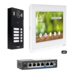 Kit videocitofonico IP plurifamiliare 5 tasti (2 monitor)