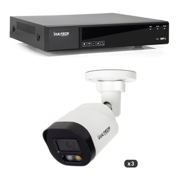 Kit videosorveglianza NVR 8ch + 3 Bullet IP 6MP ECO