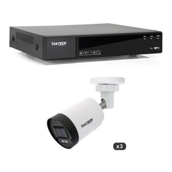 Kit videosorveglianza NVR 8ch + 3 Bullet IP 4MP LITE AI-ISP