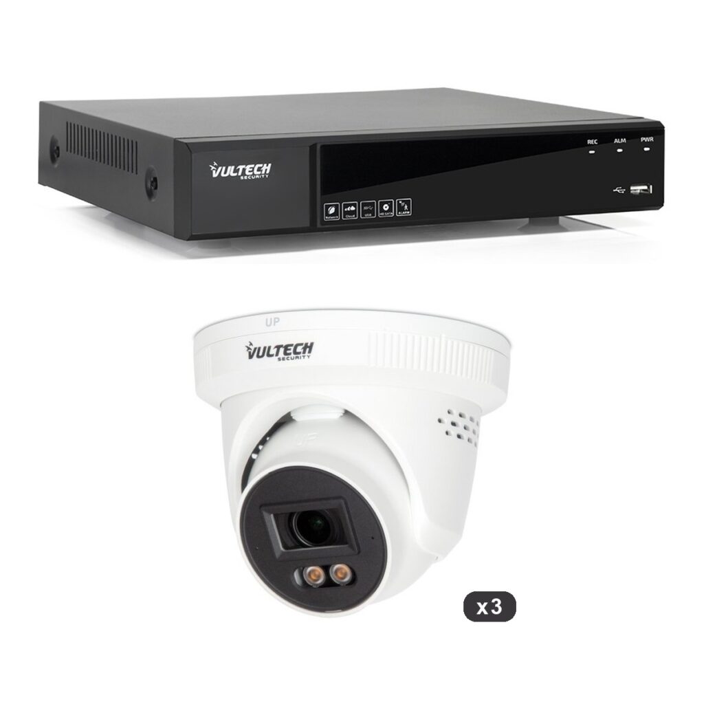 Kit videosorveglianza NVR 8ch + 3 Dome IP 4MP LITE AI-ISP