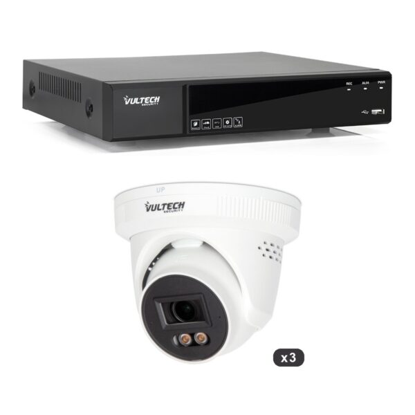 Kit videosorveglianza NVR 8ch + 3 Dome IP 4MP LITE AI-ISP