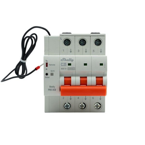 Shelly Pro 3CB C25A Wi-Fi/LAN - Interruttore automatico smart, guida DIN