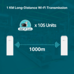 Omada EAP211-Bridge KIT - Antenne punto-punto 5GHz 867Mbps Indoor/Outdoor fino a 1Km - immagine 5