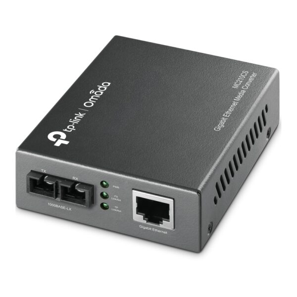 Media converter Gigabit RJ45 / fibra monomodale SC 20 km