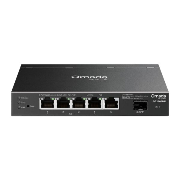 Omada Switch Access 6 porte Gigabit con 4 porte PoE+ SG2206MP
