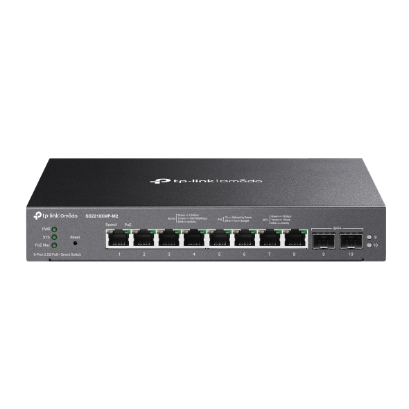 SG2210XMP-M2-1 Omada Switch Smart con 8 Porte 2.5GBASE-T, 2 Porte 10GE SFP+ e 8 porte PoE+ Omada SG2210XMP-M2 - immagine 1