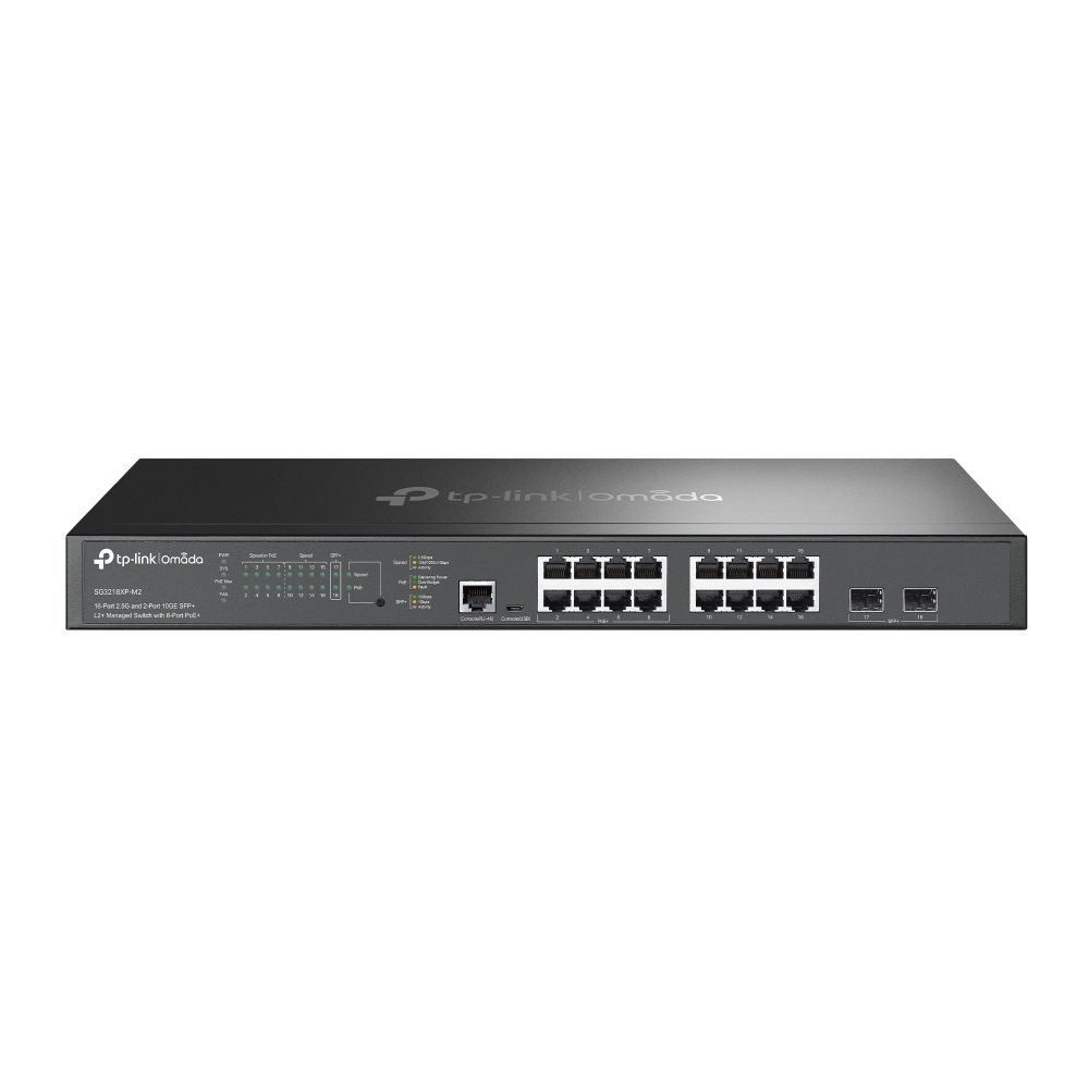SG3218XP-M2-1 Omada Switch Managed L2+ con 16 Porte 2.5G, 2 Porte 10GE SFP+ e 8 Porte PoE+ SG3218XP-M2 - immagine 1