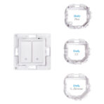 Shelly Wall Switch 2 - Pulsanti filari da parete 2 tasti bianco con supp relay. Colore bianco - immagine 3
