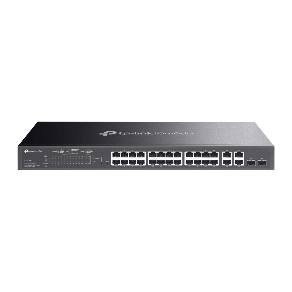 SL2428P-1 Omada Switch Smart con 24 Porte 10/100Mbps + 4 Porte Gigabit e 24 porte PoE+ SL2428P - immagine 1