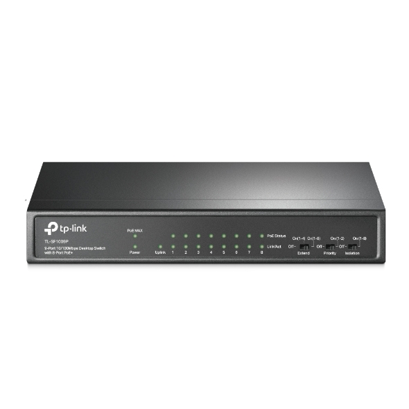 TL-SF1009P-1 Switch unmanaged 9 porte 10/100 Mbps (8 PoE+ 65 W) - immagine 1