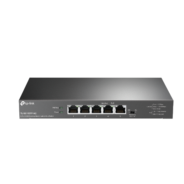 TL-SG105PP-M2-1 Switch Multi-Giga unmanaged 5 porte 2,5G (4 PoE++ 123 W) - immagine 1