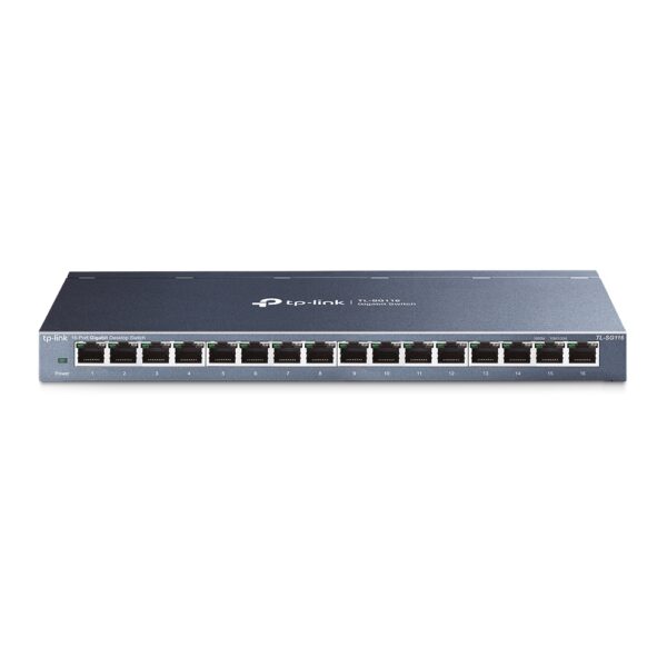 Switch unmanaged 16 porte Gigabit, case metallico