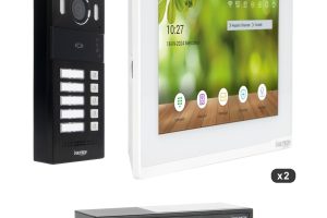 Kit videocitofonico IP plurifamiliare 5 tasti (2 monitor)