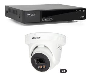 Kit videosorveglianza NVR 8ch + 3 Dome IP 4MP LITE AI-ISP